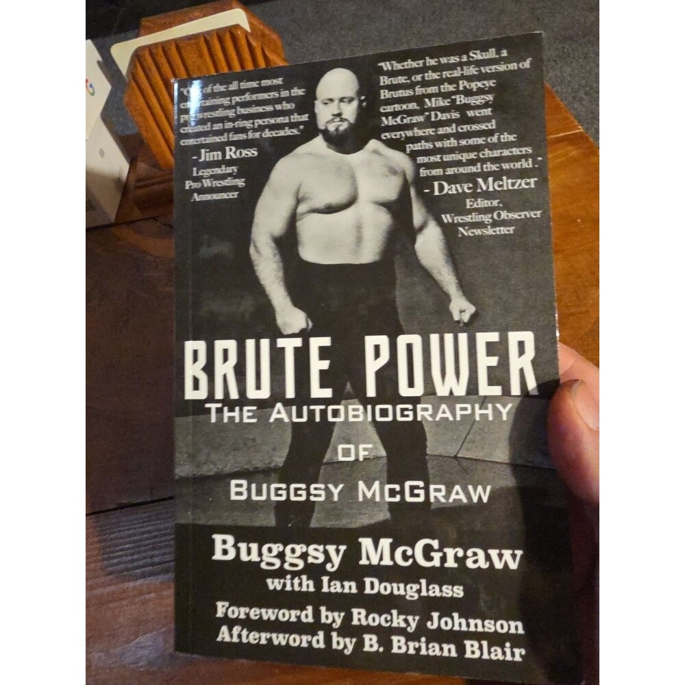 Signed Buggsy McGraw Book Brute Power FCW NWA NWA Auto